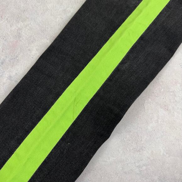 Rag & Bone Jeans Women's 25 Black Green Tuxedo Stripe Black Lime Pants READ - Picture 8 of 12